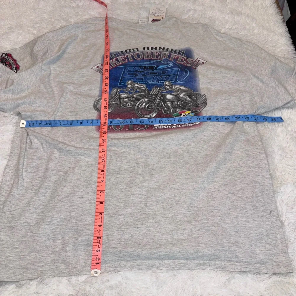 Gildan T-Shirt Mens 2XL Gray Excellent 2015 Biketoberfest Daytona Graphic Tee